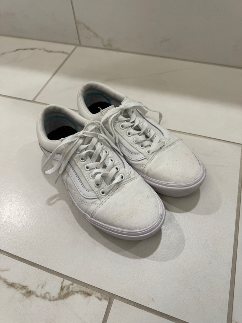White Comfy Cush Vans
